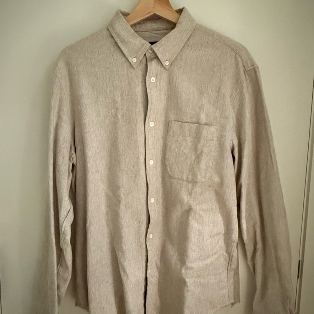 Club Monaco Tan Casual Button Down Shirt